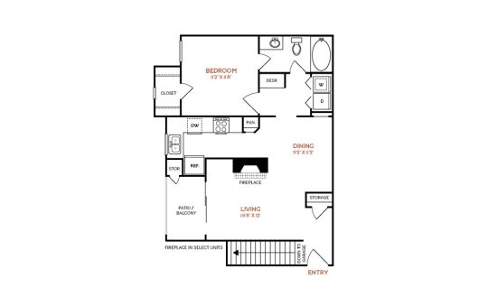 the floor plan for a two bedroom apartment at The  Vincent