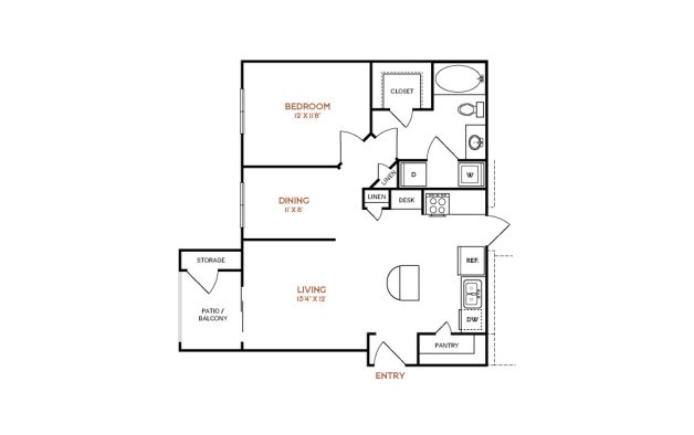 the floor plan for a two bedroom apartment at The  Vincent