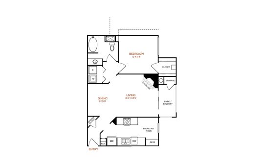 the floor plan for a two bedroom apartment at The  Vincent