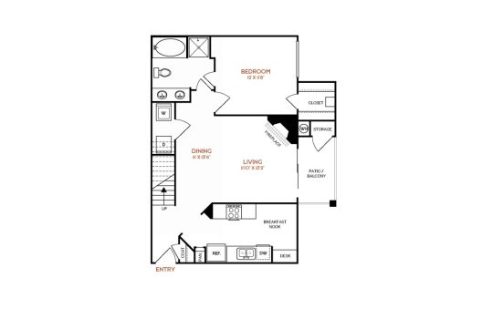 a floor plan for a two bedroom apartment at The  Vincent