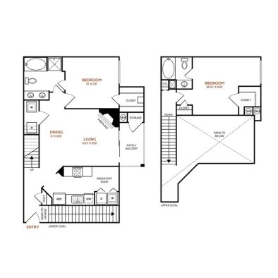 The Vincent Floor Plan 2 Bedroom 2 Bath Garage 2 Bed 2 Bath 1125 sqft