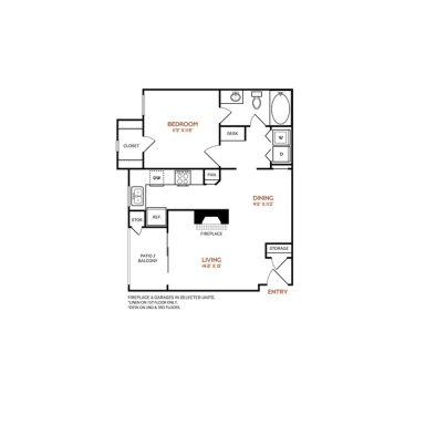 The Vincent Floor Plan 1 Bedroom 1 Bath R 1 Bed 1 Bath 707 sqft